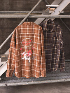 セール】 エイミーちゃん チェックシャツ（ダークブラウン/キャメル