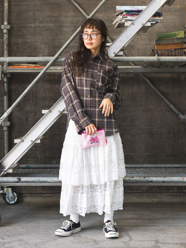 【美品】NORMA KAMALI チェック柄シャツ 薄手ジャケット y2k セール】Y2K レギュラーカラーフランネルチェックシャツ メンズ
