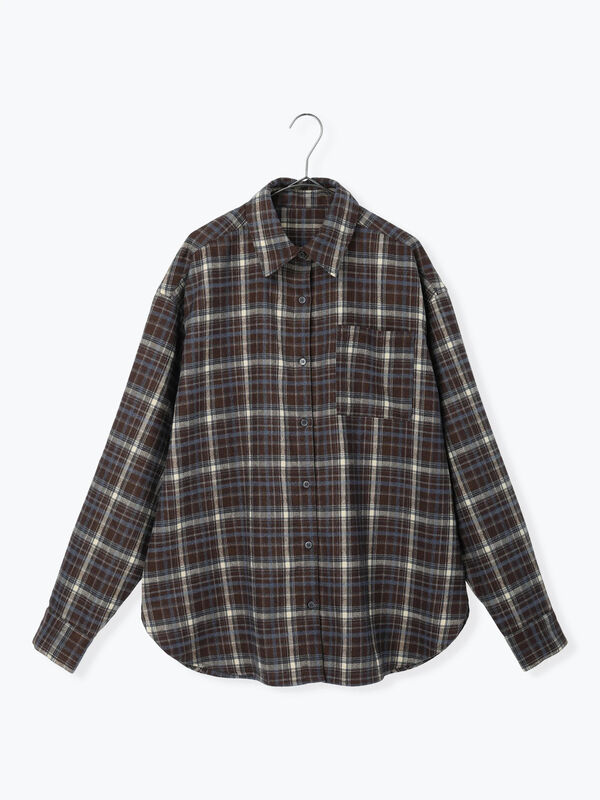 セール】 エイミーちゃん チェックシャツ（ダークブラウン/キャメル