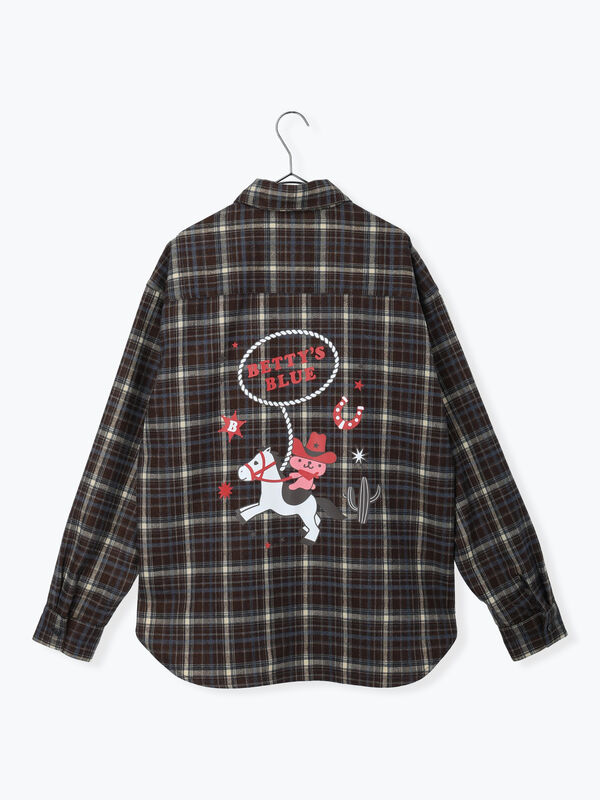 セール】 エイミーちゃん チェックシャツ（ダークブラウン/キャメル