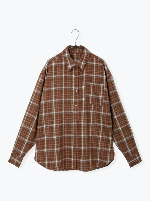 セール】 エイミーちゃん チェックシャツ（ダークブラウン/キャメル