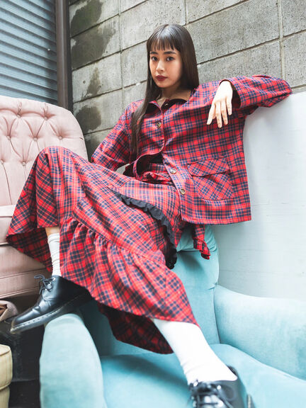 BETTY’S BLUE シャツジャケット（レッド/ネイビー）｜BETTY'S BLUE（ベティーズブルー）通販