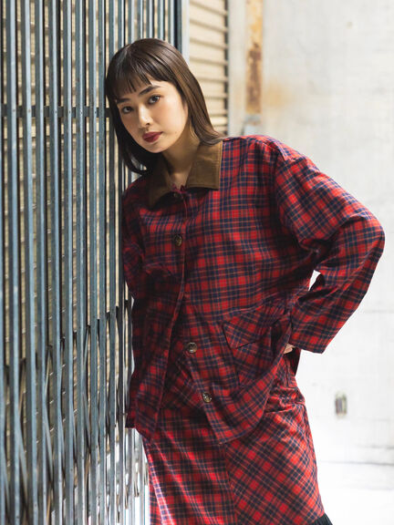 BETTY’S BLUE シャツジャケット（レッド/ネイビー）｜BETTY'S BLUE（ベティーズブルー）通販