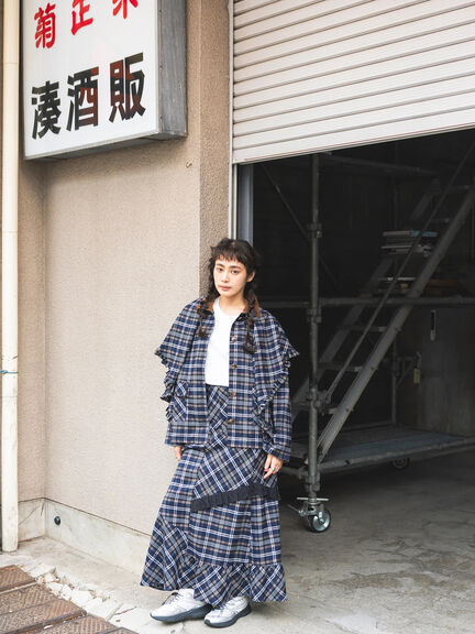 BETTY’S BLUE チェックストール（レッド/ネイビー）｜BETTY'S BLUE（ベティーズブルー）通販