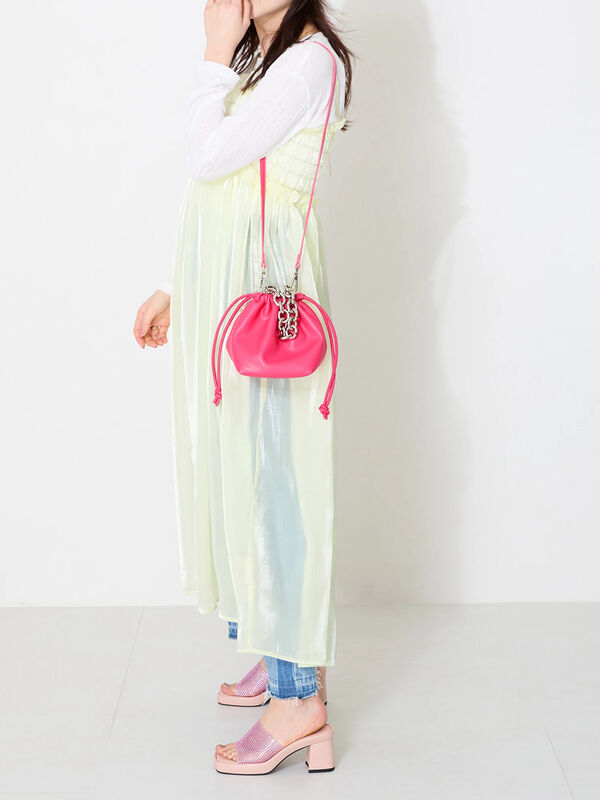 セール】 2way巾着ミニバッグ（ホワイト/ブラック/ピンク/バッグ