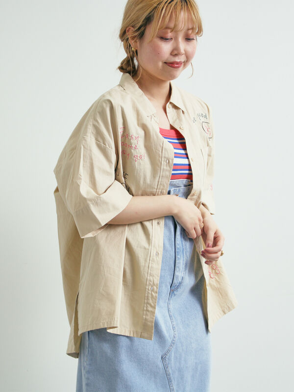 ブラウス シャツ 刺繍入りオーバーシャツ レディース URBAN RESEARCH ブラウス シャツ 刺繍レースオーバーシャツ
