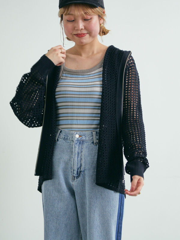 セール】 ランダムリブカップ付アシメキャミソール（オフ