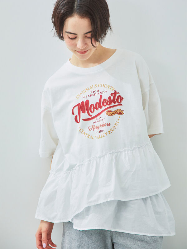 ピグメント加工ドッキングロゴプリントTシャツ（オフホワイト/チャコールグレー/イエロー/ブルー）｜SM2（エスエムツー）通販