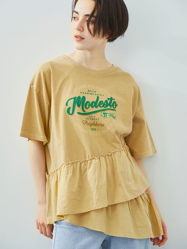 ピグメント加工ドッキングロゴプリントTシャツ（イエロー）｜SM2（エスエムツー）通販