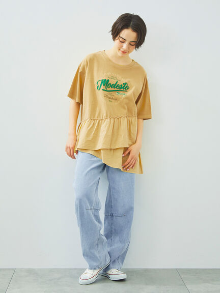 ピグメント加工ドッキングロゴプリントTシャツ（オフホワイト/チャコールグレー/イエロー/ブルー）｜SM2（エスエムツー）通販
