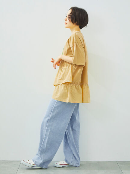 ピグメント加工ドッキングロゴプリントTシャツ（オフホワイト/チャコールグレー/イエロー/ブルー）｜SM2（エスエムツー）通販