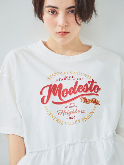 ピグメント加工ドッキングロゴプリントTシャツ（オフホワイト/チャコールグレー/イエロー/ブルー）｜SM2（エスエムツー）通販
