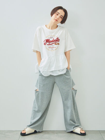 ピグメント加工ドッキングロゴプリントTシャツ（オフホワイト/チャコールグレー/イエロー/ブルー）｜SM2（エスエムツー）通販