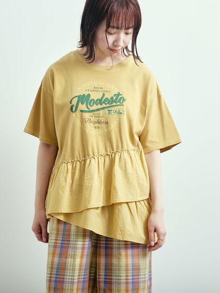 ピグメント加工ドッキングロゴプリントTシャツ（オフホワイト/チャコールグレー/イエロー/ブルー）｜SM2（エスエムツー）通販