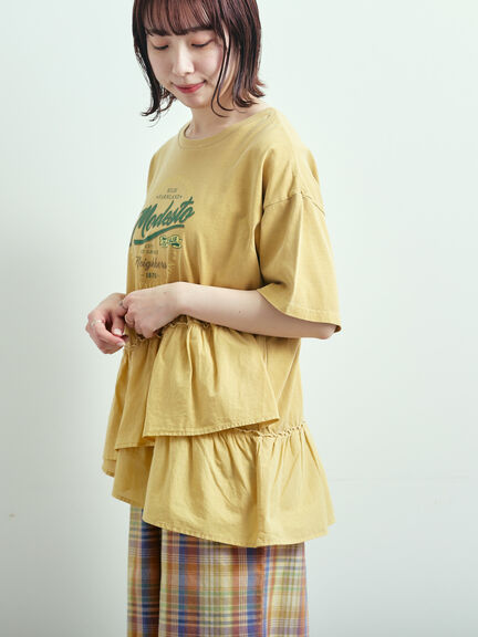 ピグメント加工ドッキングロゴプリントTシャツ（オフホワイト/チャコールグレー/イエロー/ブルー）｜SM2（エスエムツー）通販