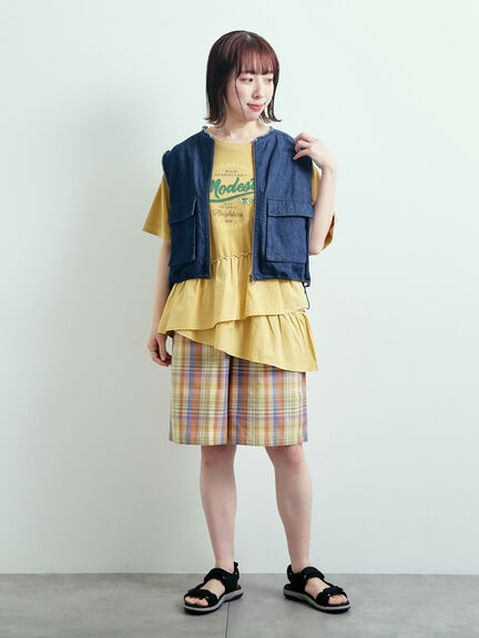 ピグメント加工ドッキングロゴプリントTシャツ（オフホワイト/チャコールグレー/イエロー/ブルー）｜SM2（エスエムツー）通販