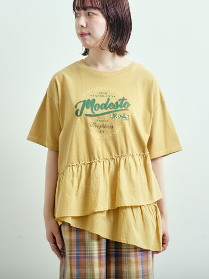 ピグメント加工ドッキングロゴプリントTシャツ（オフホワイト/チャコールグレー/イエロー/ブルー）｜SM2（エスエムツー）通販