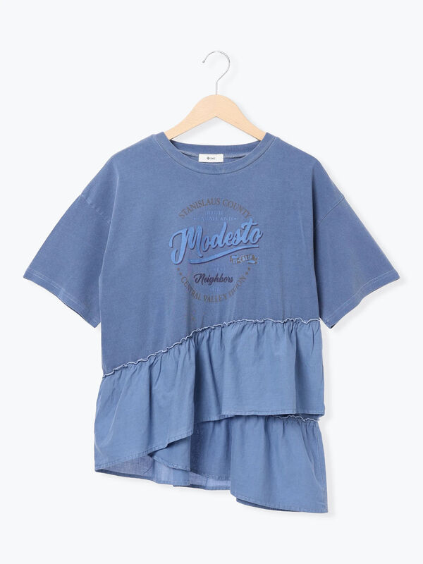 ブループリント セール】 ピグメント加工ドッキングロゴプリントTシャツ（オフホワイト