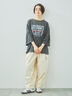 ピグメント加工ギャザーティアードスリーブTシャツ（オフホワイト/グレー/チャコールグレー/グリーン）｜SM2（エスエムツー）通販
