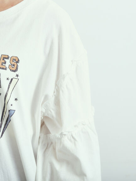 ピグメント加工ギャザーティアードスリーブTシャツ（オフホワイト/グレー/チャコールグレー/グリーン）｜SM2（エスエムツー）通販