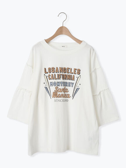 ピグメント加工ギャザーティアードスリーブTシャツ（オフホワイト/グレー/チャコールグレー/グリーン）｜SM2（エスエムツー）通販