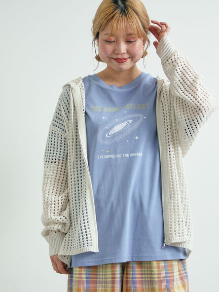 ギャラクシープリントTシャツ（オフホワイト/ブラック/ブルー）｜SM2（エスエムツー）通販