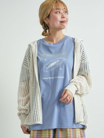 ギャラクシープリントTシャツ（オフホワイト/ブラック/ブルー）｜SM2（エスエムツー）通販