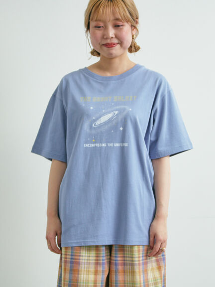 ギャラクシープリントTシャツ（オフホワイト/ブラック/ブルー）｜SM2（エスエムツー）通販