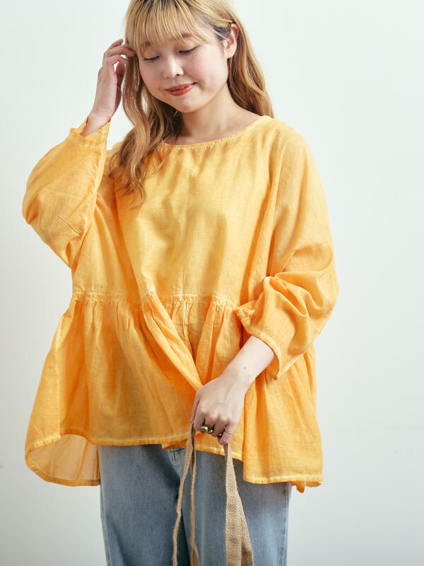 ソフトモッサーギャザーブラウス　キャメル　XS ソフトモッサーギャザーブラウス キャメル XS