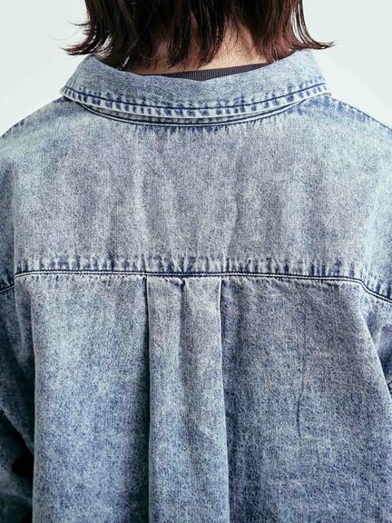 くり抜き刺繍オーバーシャツ（オフホワイト/ピンク/ブルー/ネイビー）｜SM2（エスエムツー）通販