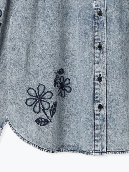 くり抜き刺繍オーバーシャツ（オフホワイト/ピンク/ブルー/ネイビー）｜SM2（エスエムツー）通販