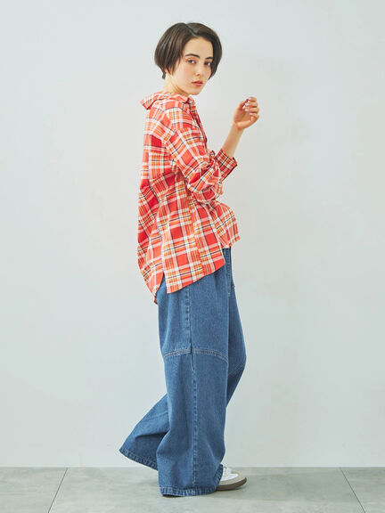 刺繍入りチェックシャツ（レッド/ベージュ/イエロー/ブルー）｜SM2（エスエムツー）通販