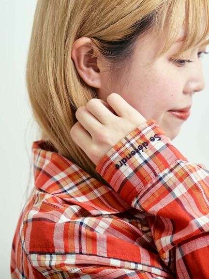 刺繍入りチェックシャツ（レッド/ベージュ/イエロー/ブルー）｜SM2（エスエムツー）通販