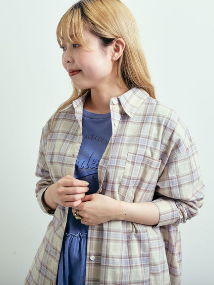 刺繍入りチェックシャツ（レッド/ベージュ/イエロー/ブルー）｜SM2（エスエムツー）通販