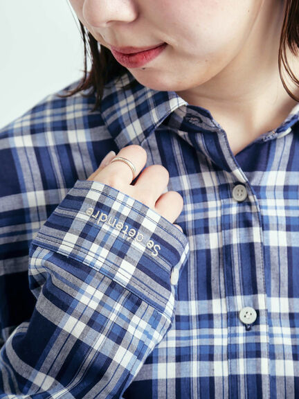 刺繍入りチェックシャツ（レッド/ベージュ/イエロー/ブルー）｜SM2（エスエムツー）通販