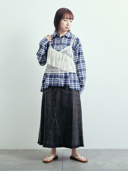刺繍入りチェックシャツ（レッド/ベージュ/イエロー/ブルー）｜SM2（エスエムツー）通販