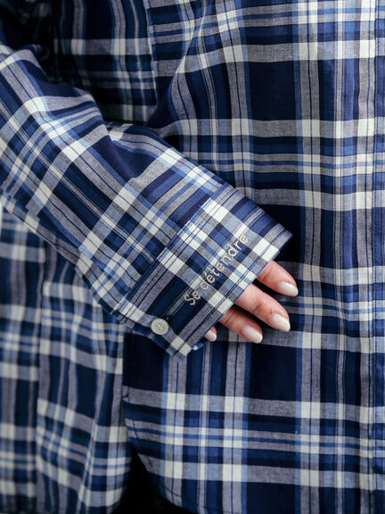 刺繍入りチェックシャツ（レッド/ベージュ/イエロー/ブルー）｜SM2（エスエムツー）通販
