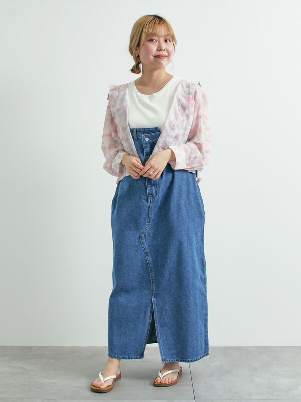 セール】 タイダイプリントシアーシャツ（ピンク/ベージュ/ブルー