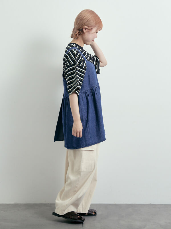 セール】 デニム前後2WAYビスチェ（ブラック/ブルー/ネイビー/トップス