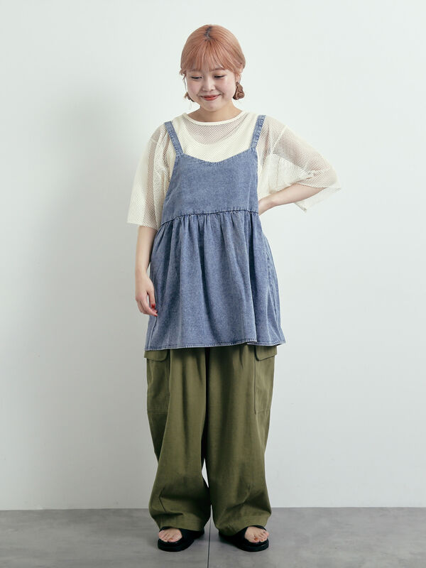 セール】 デニム前後2WAYビスチェ（ブラック/ブルー/ネイビー/トップス