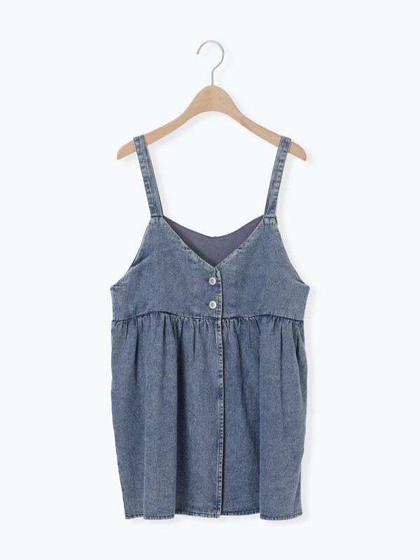 セール】 デニム前後2WAYビスチェ（ブラック/ブルー/ネイビー/トップス