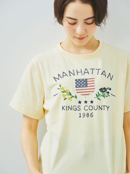 チェーン刺繍Tシャツ（グレー/チャコールグレー/ブラウン/クリーム）｜SM2（エスエムツー）通販