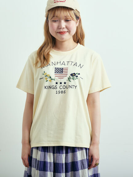 チェーン刺繍Tシャツ（グレー/チャコールグレー/ブラウン/クリーム）｜SM2（エスエムツー）通販