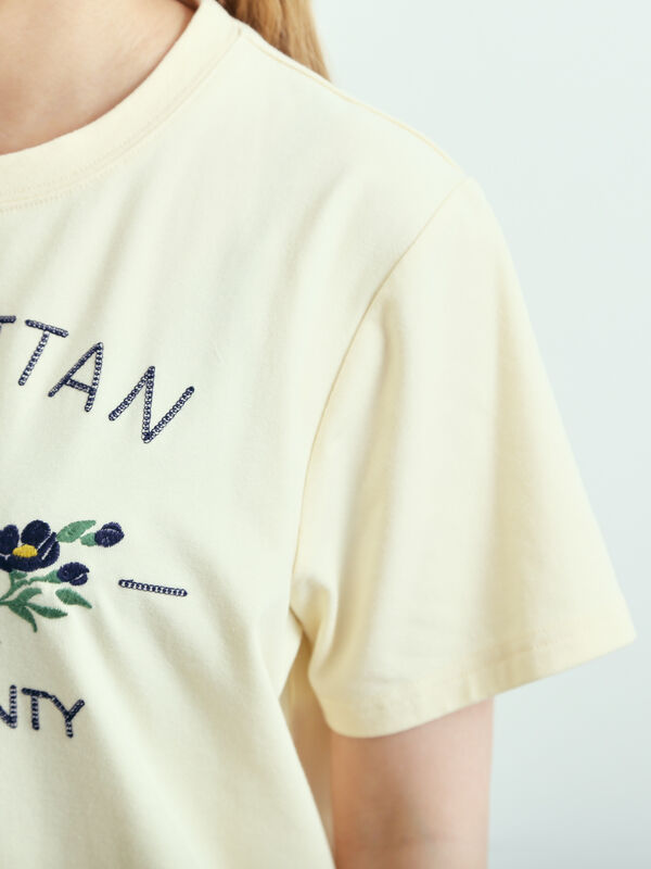 セール】 チェーン刺繍Tシャツ（グレー/チャコールグレー/ブラウン