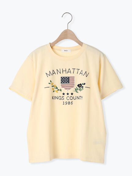 チェーン刺繍Tシャツ（グレー/チャコールグレー/ブラウン/クリーム）｜SM2（エスエムツー）通販