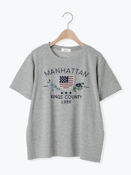 チェーン刺繍Tシャツ（グレー/チャコールグレー/ブラウン/クリーム）｜SM2（エスエムツー）通販