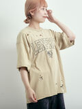 パウダー加工ロゴアソートプリントTシャツ（ベージュ）｜SM2（エスエムツー）通販