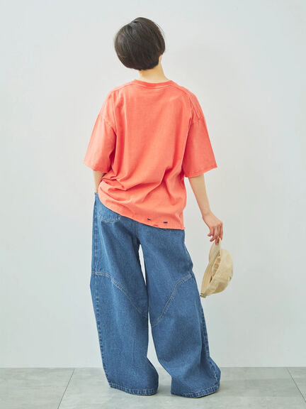 パウダー加工ロゴアソートプリントTシャツ（チャコールグレー/ベージュ/オレンジ/ブルー）｜SM2（エスエムツー）通販