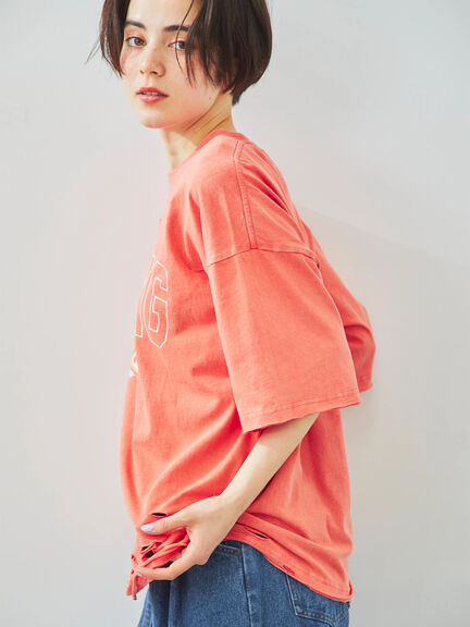 パウダー加工ロゴアソートプリントTシャツ（チャコールグレー/ベージュ/オレンジ/ブルー）｜SM2（エスエムツー）通販