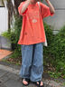 パウダー加工ロゴアソートプリントTシャツ（チャコールグレー/ベージュ/オレンジ/ブルー）｜SM2（エスエムツー）通販